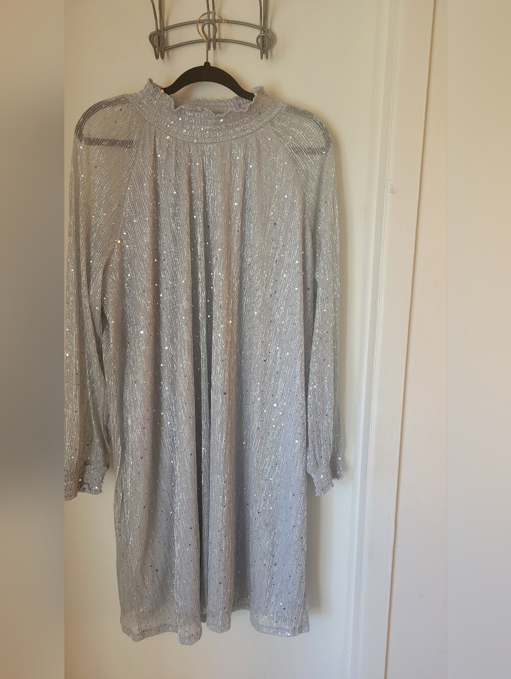 Shimmery Silver /Sequined Evening Dress